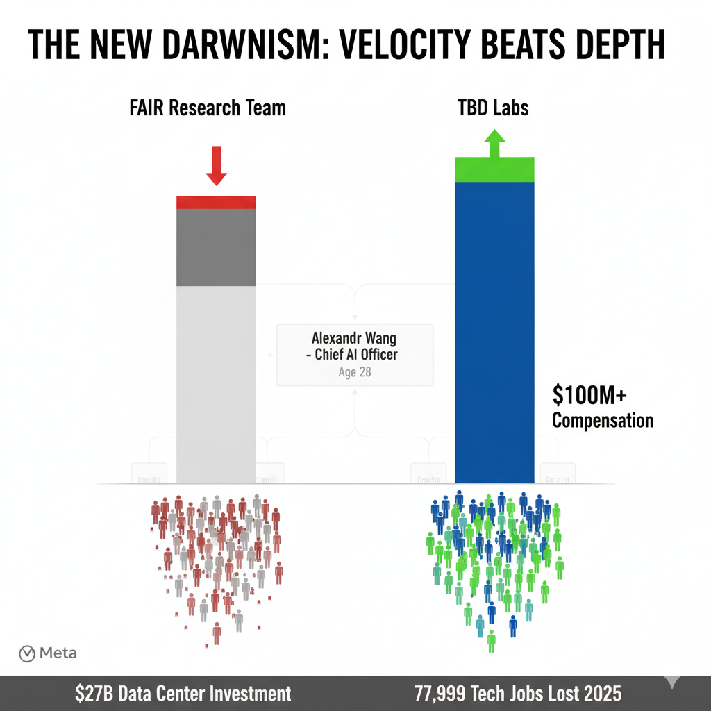 Meta AI division restructuring visualization