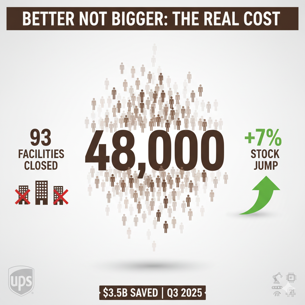 UPS layoffs visualization showing workforce reduction across facilities